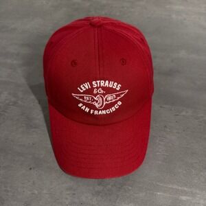 Levi's Baseball Cap Mens Red Wine Embroidered San Francisco Strapback Dad Hat